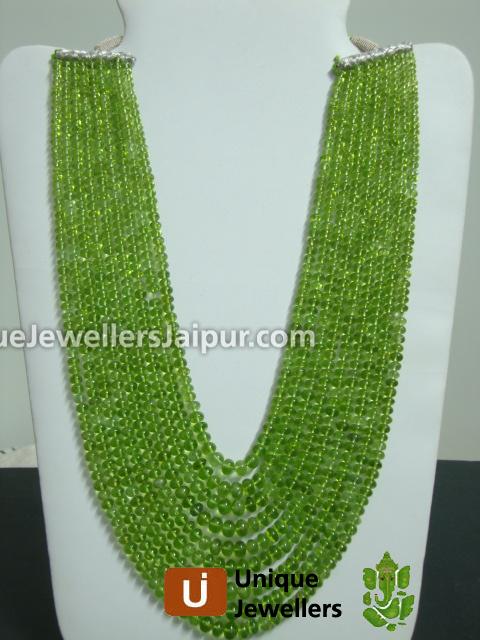 Peridot Plain Roundelle Beads